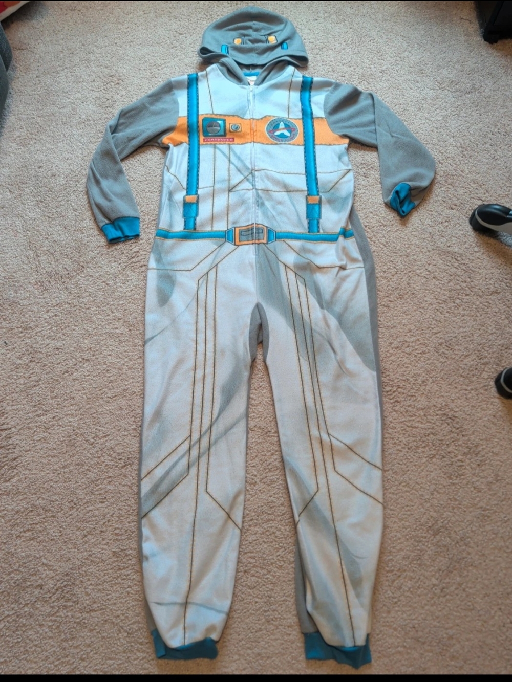 Cat & Jack Gray and Teal Space Suit Kids Costume Onesie